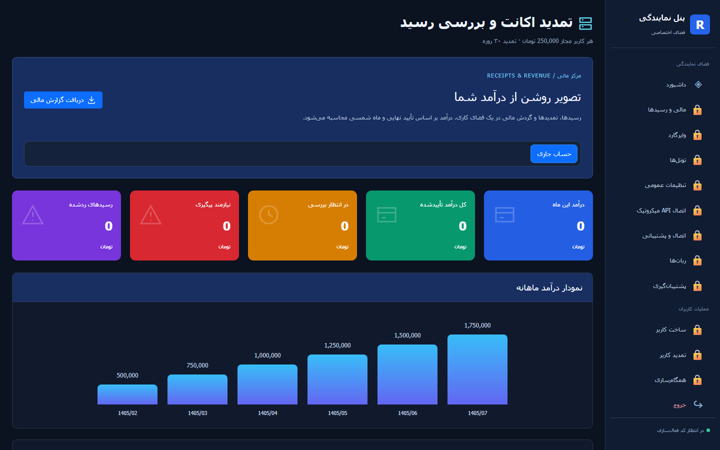 بخش مالی و رسیدها